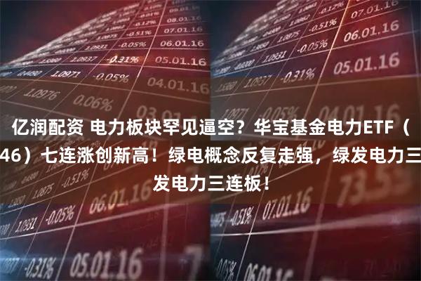 亿润配资 电力板块罕见逼空？华宝基金电力ETF（159146）七连涨创新高！绿电概念反复走强，绿发电力三连板！